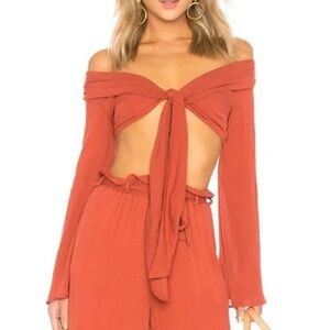 Majorelle Revolve Rum Runner Crop Top Terracotta Orange XL